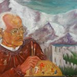 Im Atelier (2018, 70 x 100 cm, Öl auf Leinwand)