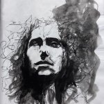 Porträt (2015, Skizze, 20 x 30 cm, Tusche)