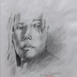 Gesicht (2015, Skizze, 20 x 30 cm, Bleistift)