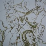 Musiker (2010, 120 x 130 cm)